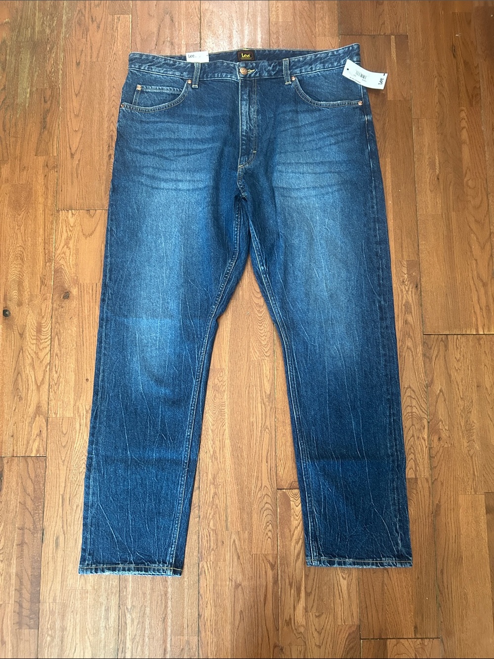 Lee Slim Straight Rider Jeans in Night Wash Dark Blue 34 - Picture 2 of 9